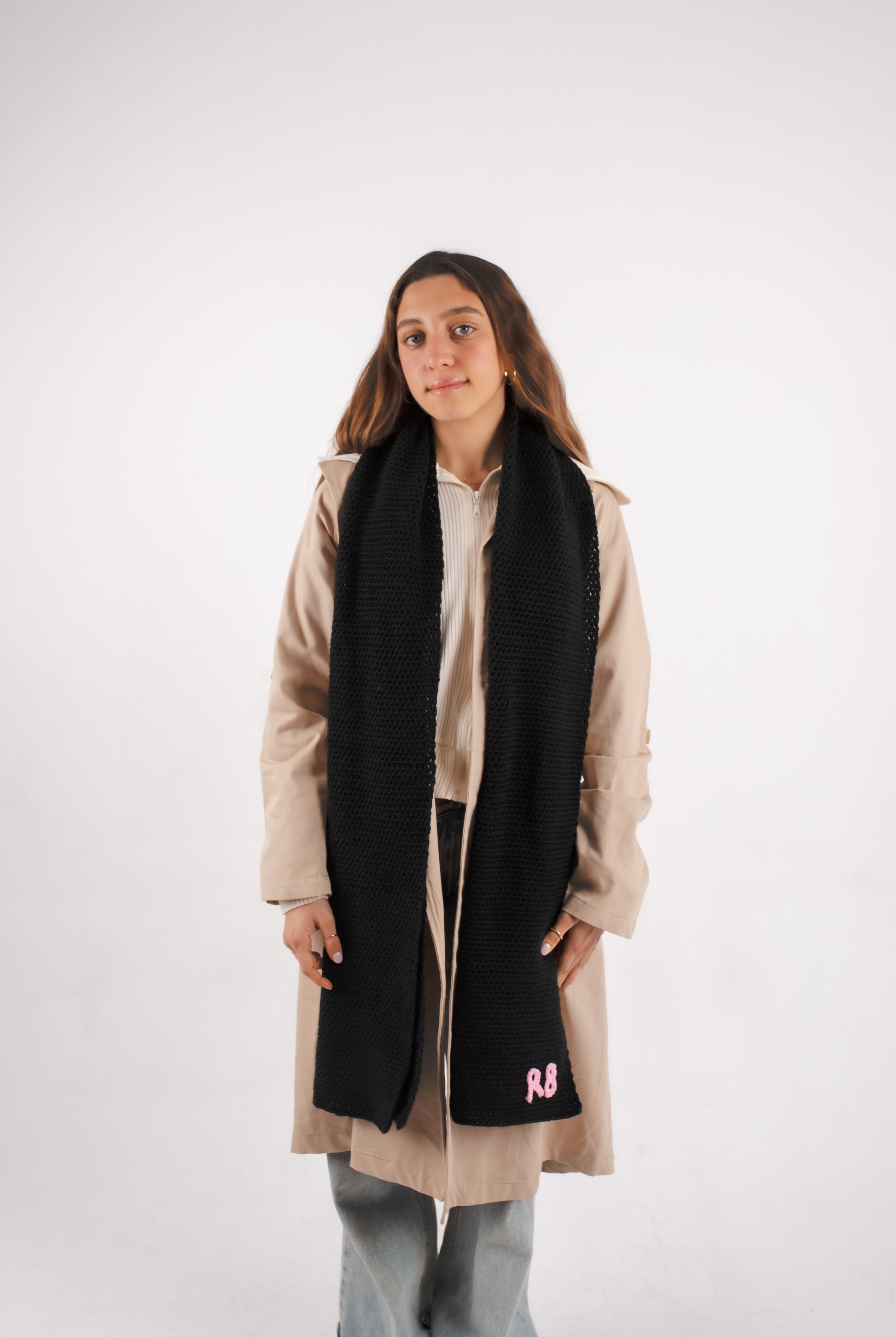 White/Black Scarf