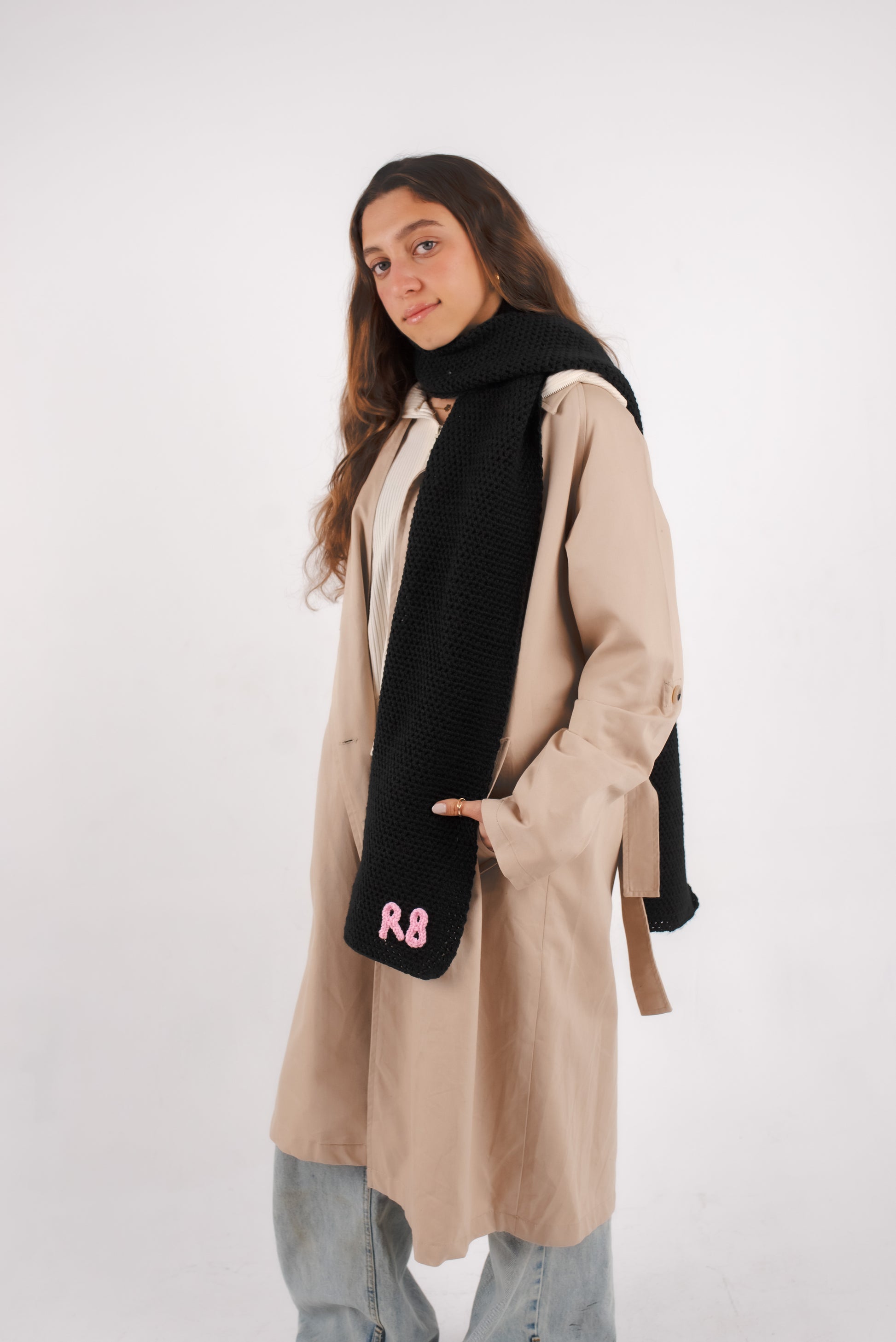 White/Black Scarf