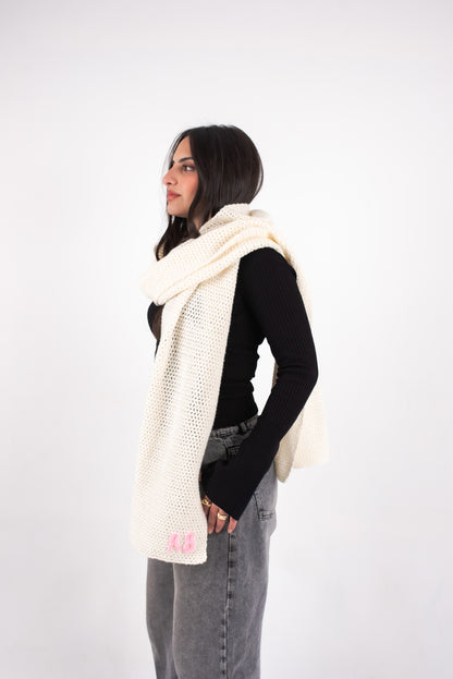White/Black Scarf - White