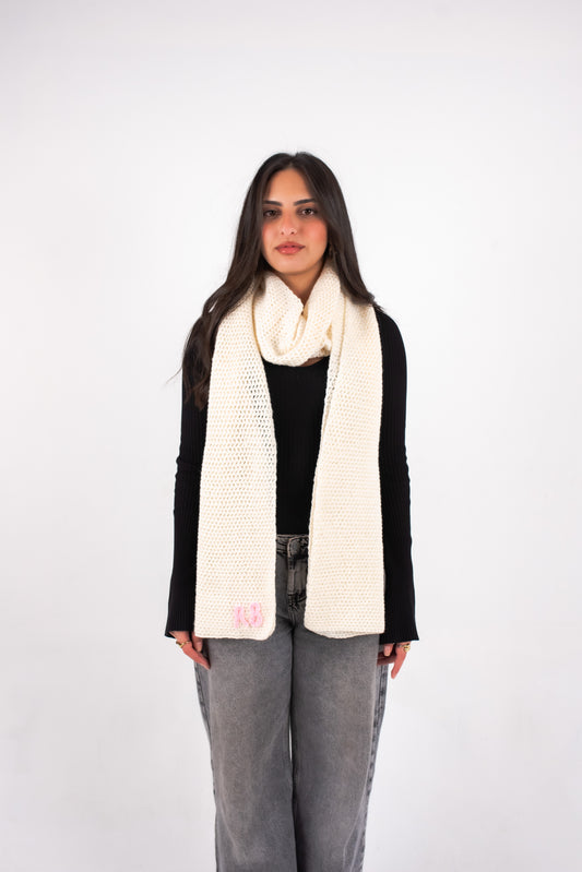 White/Black Scarf - Black